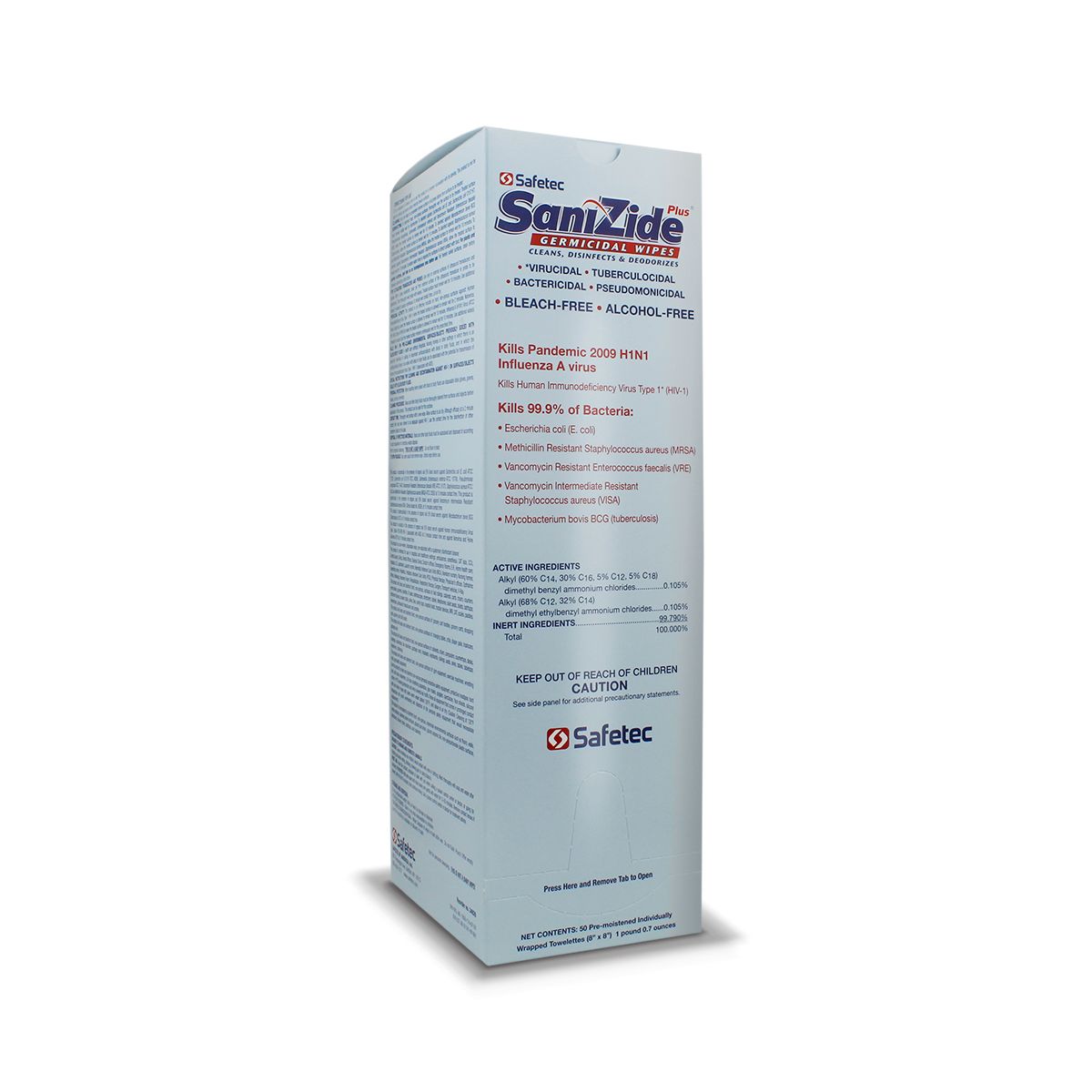 34826 Safetec® SaniZide Plus® Disinfecting individually packed surface wipes